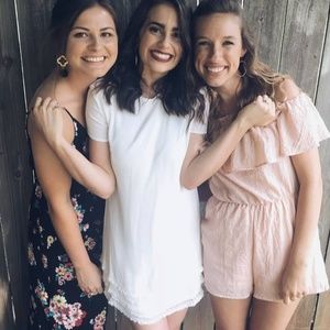 White Dress with Fringe Tiered Trim